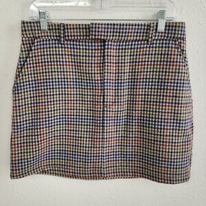 The Workshop NWT Suiting Plaid Vibrant Checkered Mini Skirt Size Large